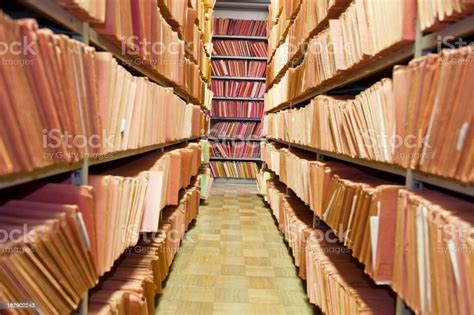 Old Files Stacked On Library Shelves Stock Photo Download Image Now