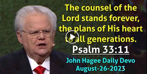 John Hagee August 26 2021 Daily Devotional Psalm 3311