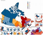 Canada 2019 election Projection if held today [6600x5500] [OC] : r/MapPorn