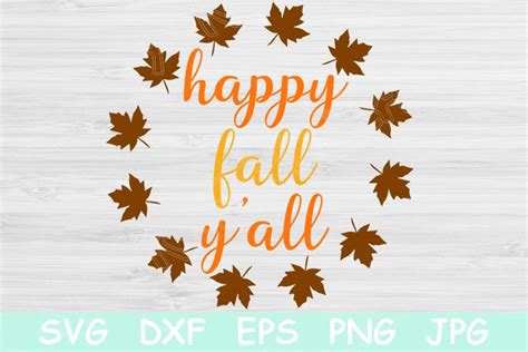 Happy Fall Yall Svg File With Leaf Frame Fall Svg Cut Files For Cricut