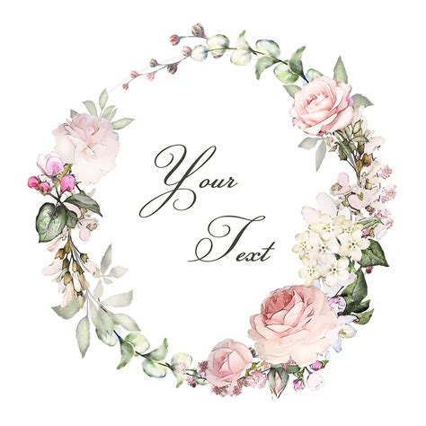 Digital File Floral Wreaths With Typography