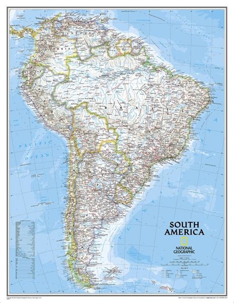 Themapstore National Geographic South America Wall Map Enlarged