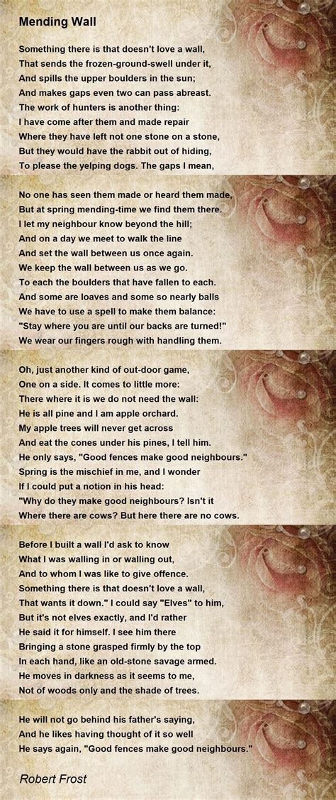 Mending Wall Poem By Robert Frost Poem Hunter