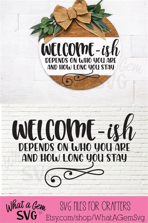 Welcome Ish Door Hanger SVG Farmhouse Welcome Sign Front Etsy
