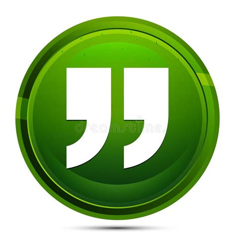 Quote Icon Glassy Green Round Button Illustration Stock Vector