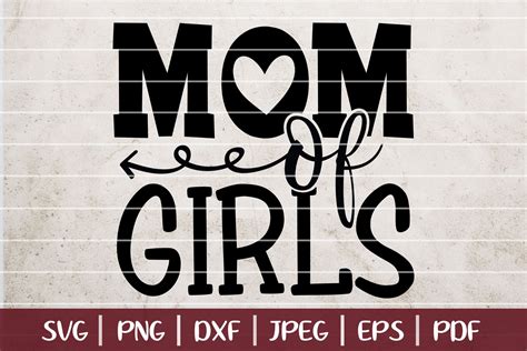 Mom Of Girls SVG Cut File, Mom Life SVG Design (258495) | SVGs | Design