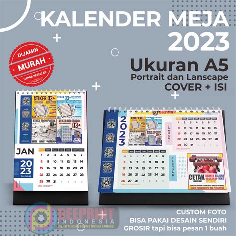 Jual Kalender Duduk A5 2023 Kalender Meja A5 Kalender Meja