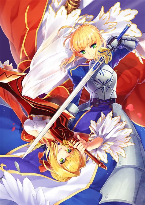 Wallpaper Anime Girls Sword Excalibur Blonde Long Hair Fate Series Fate Stay Night Fate