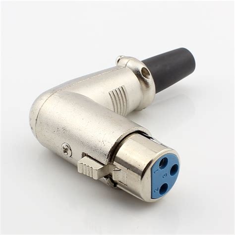 Free Shipping 3pins 90 Degree Right Angle Xlr Connector Female Xlr