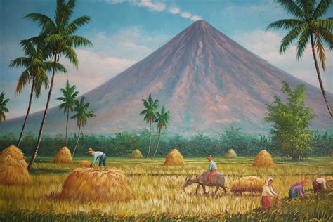 Mayon Volcano A Painting Of Mayon Volcano An Active Volca Flickr