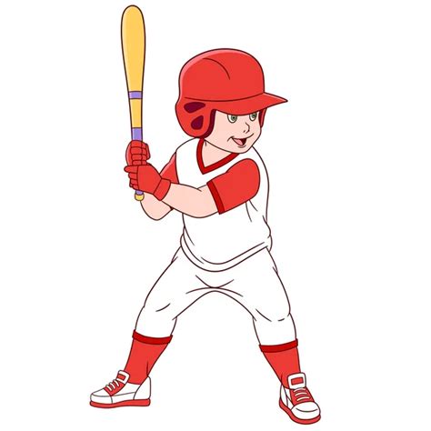 Vectores De Stock De Boy Playing Baseball Ilustraciones De Boy Playing
