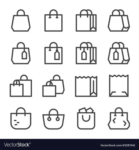 Shopping Bag Line Icon Royalty Free Vector Image