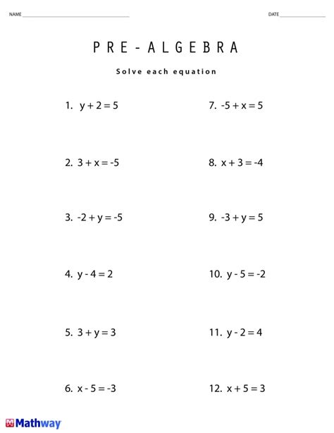 pre algebra equations worksheets worksheets