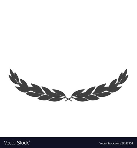 Wide Laurel Wreath Icon Isolated On White Vector Image
