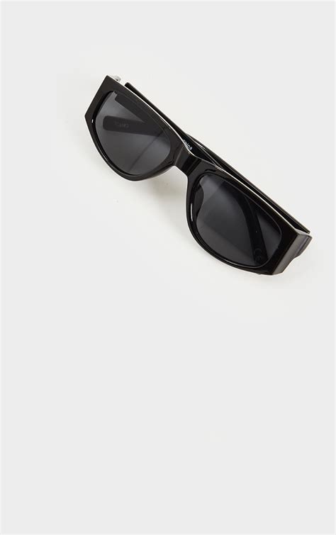 black slimline squareframe sunglasses prettylittlething ksa