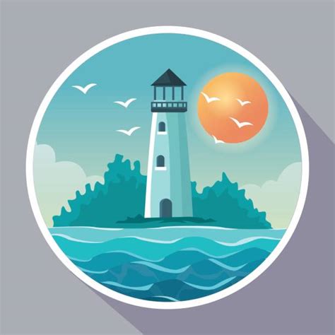 Royalty Free Lighthouse Sunset Clip Art Vector Images And Illustrations