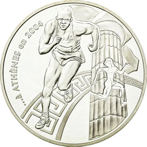 France 1 12 150 Euro Silver Coin Xxvii Summer Olympics 2004 In