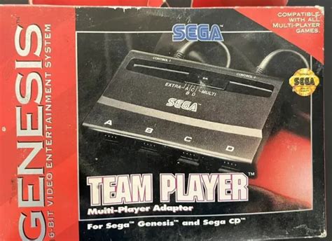 Sega Genesis Team Player Multi Tap Nos Unused Mk 1647 W Guide Box Not