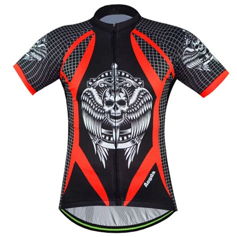 Skull Bike Jerseys For Men Reflective Cool Cycling Shirts Bicycle Wear