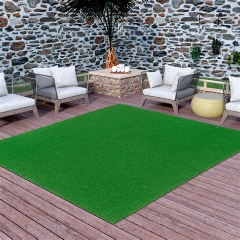 Ottomanson Evergreen Indooroutdoor Artificial Grass Turf Area Rug