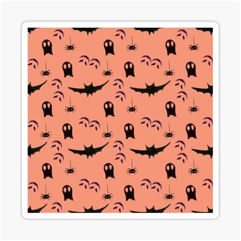 Cute Spooky Orange Halloween Bat Aesthetic Sticker For Sale By