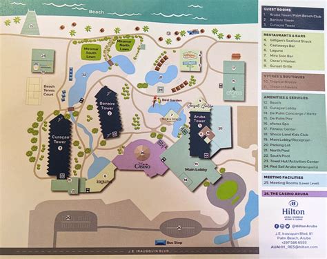 Hilton Aruba Resort Map
