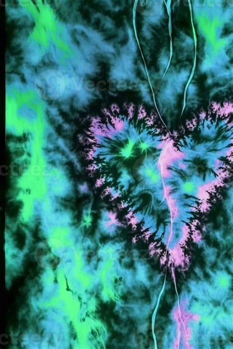 Tie Dye Heart Shaped In A Tie Dye Pattern With A Black Background