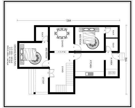 Home bedroom 2 bedroom house plans low cost budget home design below 7 lakhs. 1440 Square Feet 3 Bedroom Low Budget Home Design and Plan - Home Pictures