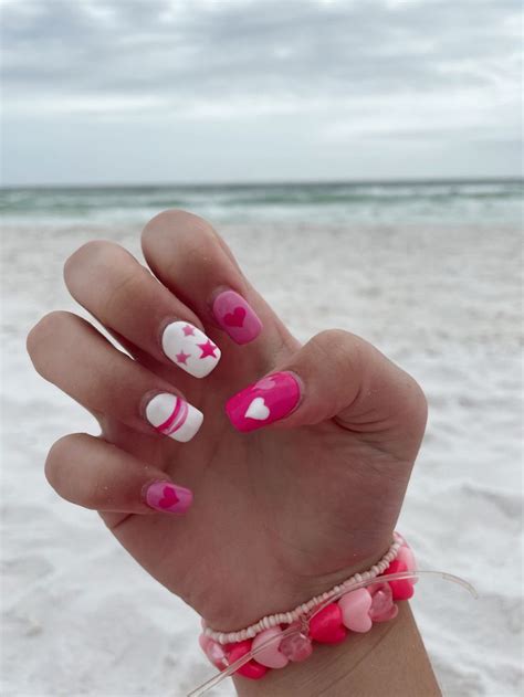 Pink Beach Nails Beachy Nails Nails