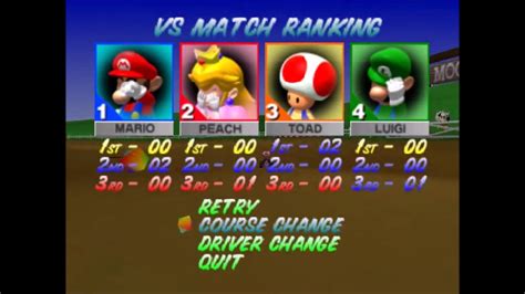 Gameplay Mario Kart 64 4 Players Youtube