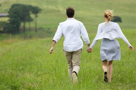 Couple Running Green Field Stock Image Image Of Love 50965039