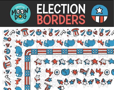 Patriotic Page Borders Clipart Election Page Borders Etsy