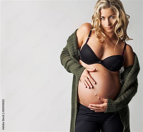 Sexy Blonde Woman In Pregnant Stock Photo Adobe Stock