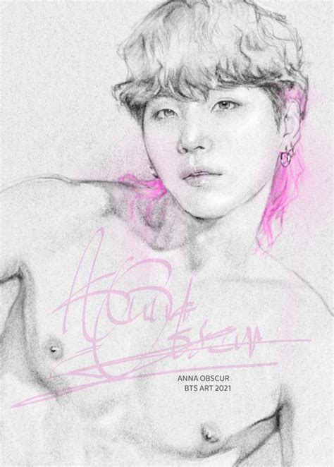 Bts Suga Yoongi Topless Art Print Etsy