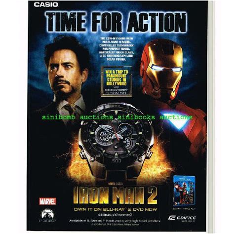 Casio Ediface Eqw M1100db Iron Man 2 Watch Original Magazine Advert