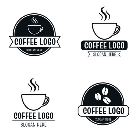 Collection Of Coffee Shop Logos With Cup Designs 3130844 Vector Art At