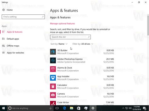 Make sure you select a valid target (x86, x64 or arm). Manage Apps with Settings in Windows 10 Creators Update