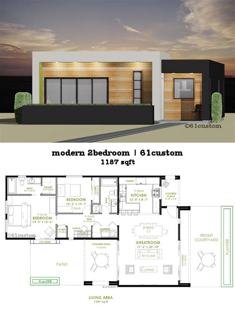 Low Budget Modern 2 Bedroom House Design Floor Plan