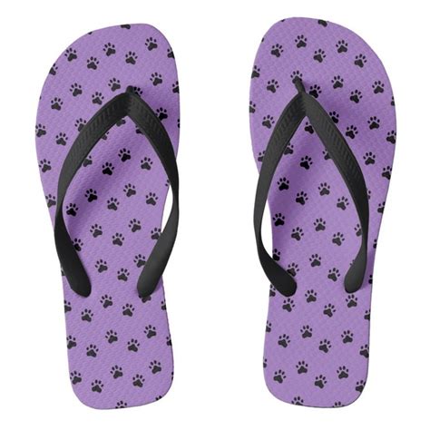 Pawprints Purple 4 Flip Flops Zazzle Casual Shoes Printed