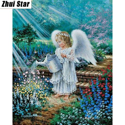 Full Square Diamond 5d Diy Diamond Painting Little Angels Embroidery