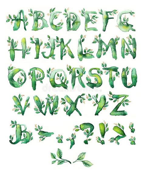 Bay Leaf Set Of Letters Stock Illustration Illustration Of Copy