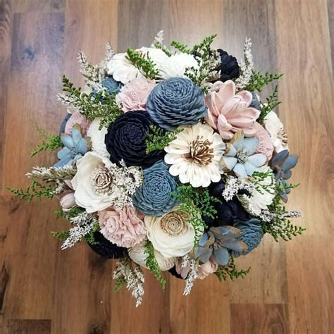 If you're still in two minds about dusty blue flowers and are thinking about choosing a similar product, aliexpress is a great place to compare prices and sellers. Slate Blue and Dusty Pink Large Bridal Bouquet, sola ...