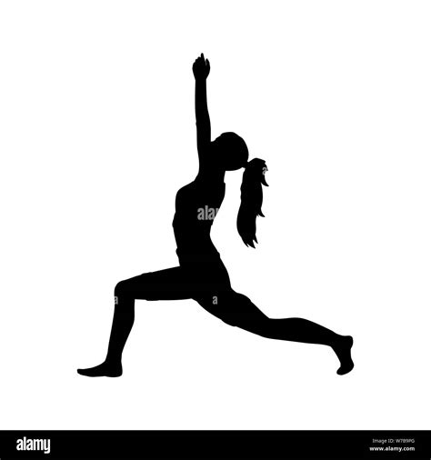 Silhouette Girl Yoga Pose Exercise Flexibility Stock Vector Image And Art