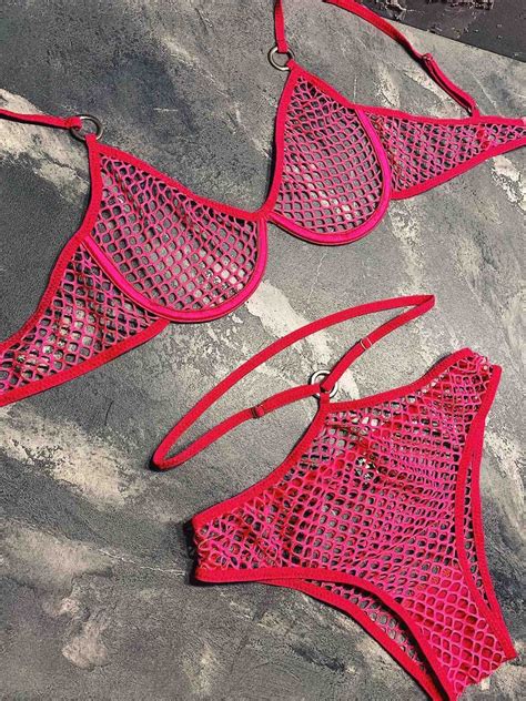 Fishnet Lingerie Sheer Bra And See Through Panties Erotic Etsy UK