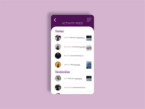 Daily Ui Challenge047 Activity Feed By Thomas Lalbat On Dribbble