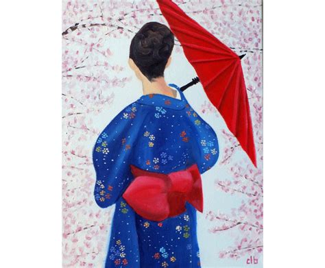 Kimono Painting 12 X 16 Oil Painting Original Art Japanese Woman