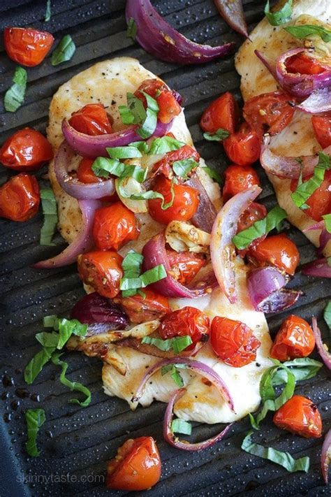 Alternatively, make the recipe vegetarian by topping with chunky, fresh guacamole. Chicken with Roasted Tomato and Red Onions | Skinnytaste