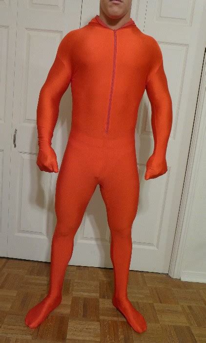 lycraman featuring red plain zentai suit