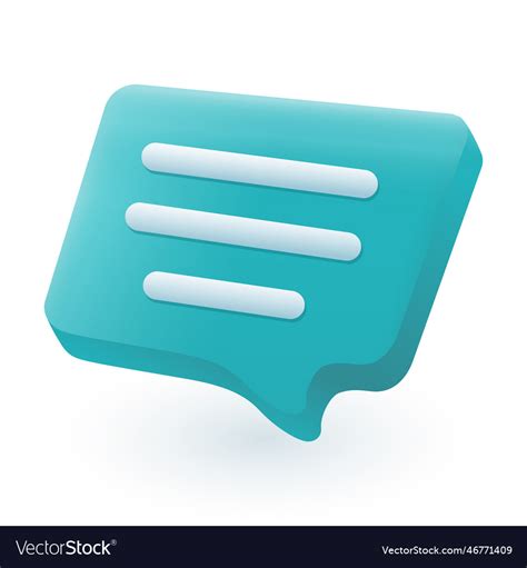 Green Speech Bubble With Text 3d Icon Royalty Free Vector