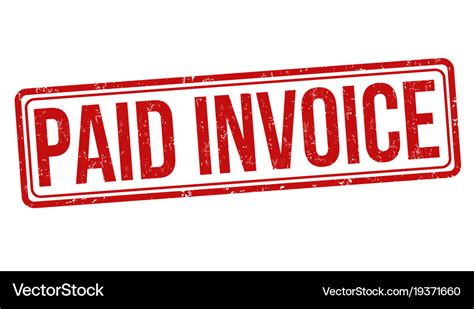 Paid Invoice Grunge Rubber Stamp Royalty Free Vector Image